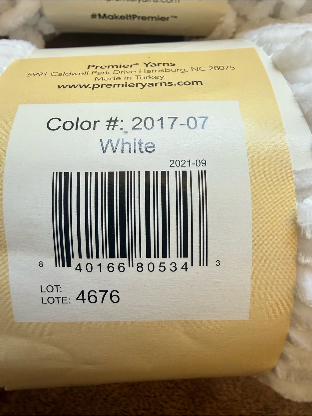 Premier Just Chenille Plush Yarn Skeins in White - Picture 5 of 6